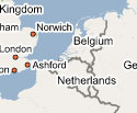 Imagen de Google Maps en el que se ven Belgica y Holanda cambiadas de sitio